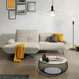 ECKSOFA  in Teddystoff Creme  170-195/280 cm  - Creme/Schwarz, Design, Textil/Metall (170-195/280cm) - Dieter Knoll