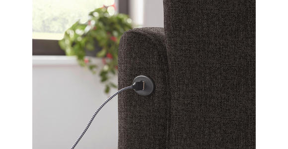 ECKSOFA in Flachgewebe Graubraun 252/191 cm - Graubraun/Schwarz, Design, Textil/Metall (252/191cm) - Dieter Knoll