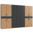 DREHTÜRENSCHRANK  in Graphitfarben, Eiche Artisan  - Schwarz/Graphitfarben, KONVENTIONELL, Holzwerkstoff/Kunststoff (313/208/58cm) - Carryhome