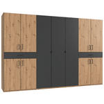 DREHTÜRENSCHRANK  in Graphitfarben, Eiche Artisan  - Schwarz/Graphitfarben, KONVENTIONELL, Holzwerkstoff/Kunststoff (313/208/58cm) - Carryhome