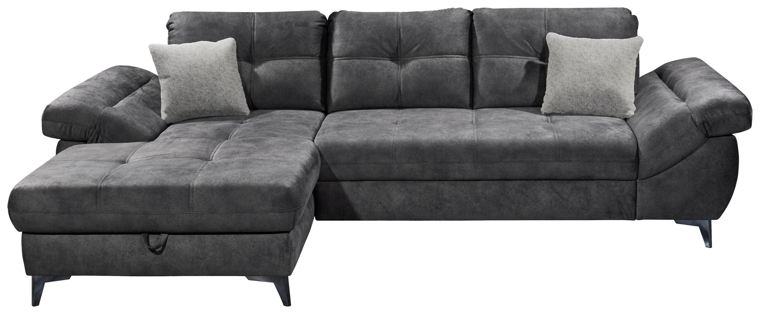 KUTNA GARNITURA tekstil  antracit   - srebrne boje/antracit, Konvencionalno, tekstil/plastika (170/288cm) - MID.YOU