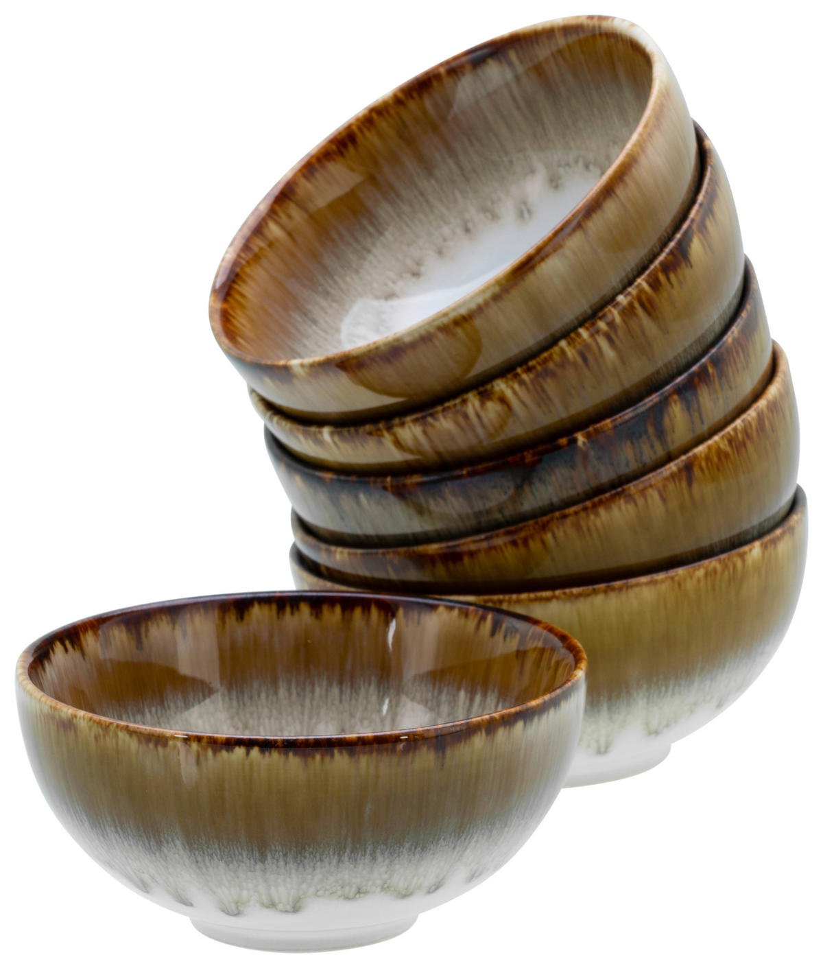 DIPSCHALENSET Cascade 11,5 cm  - Weiß/Bronzefarben, Design, Keramik (11,5cm) - Creatable