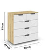 KOMMODE  in 80/81/42 cm  - Dunkelgrau/Weiß, Design, Holzwerkstoff/Metall (80/81/42cm) - Carryhome