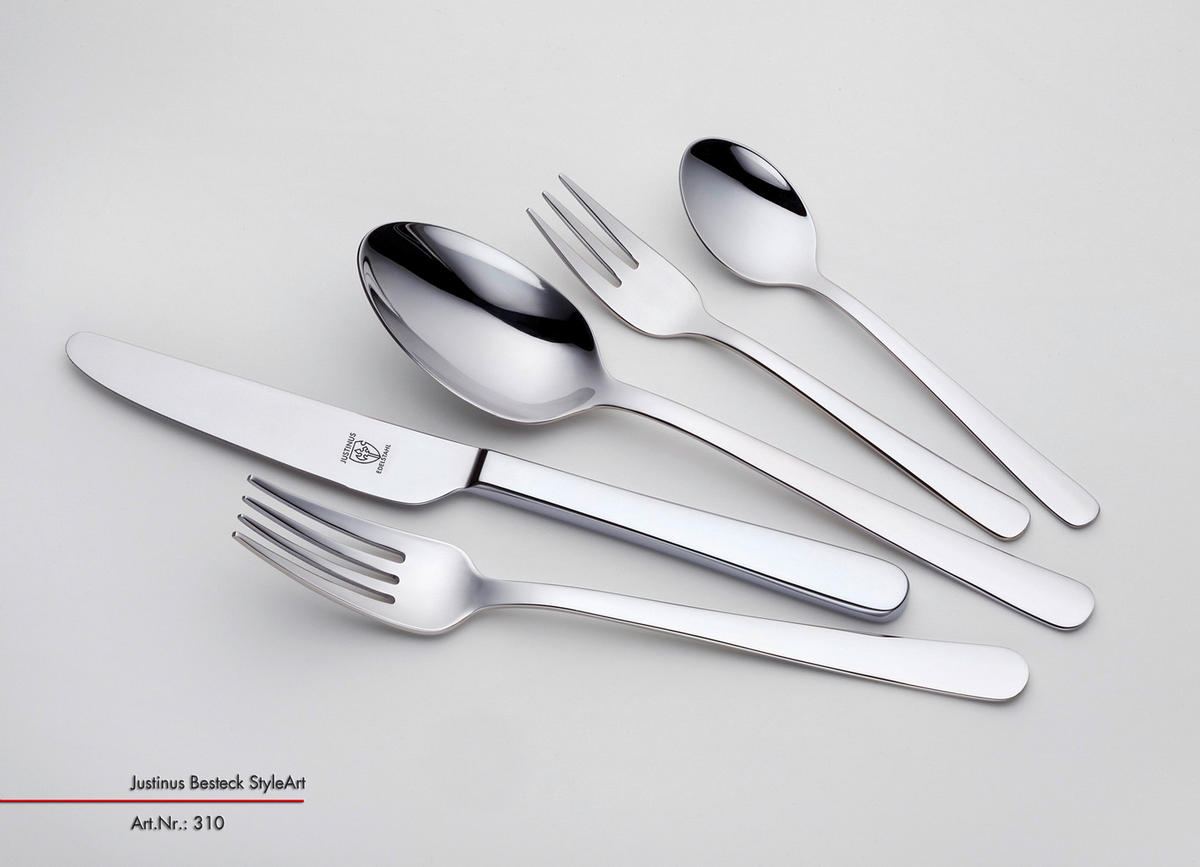 BESTECKSET Style Art 60-teilig Edelstahl  - Edelstahlfarben, Basics, Metall (50,2/39,5/6,1cm) - Justinus