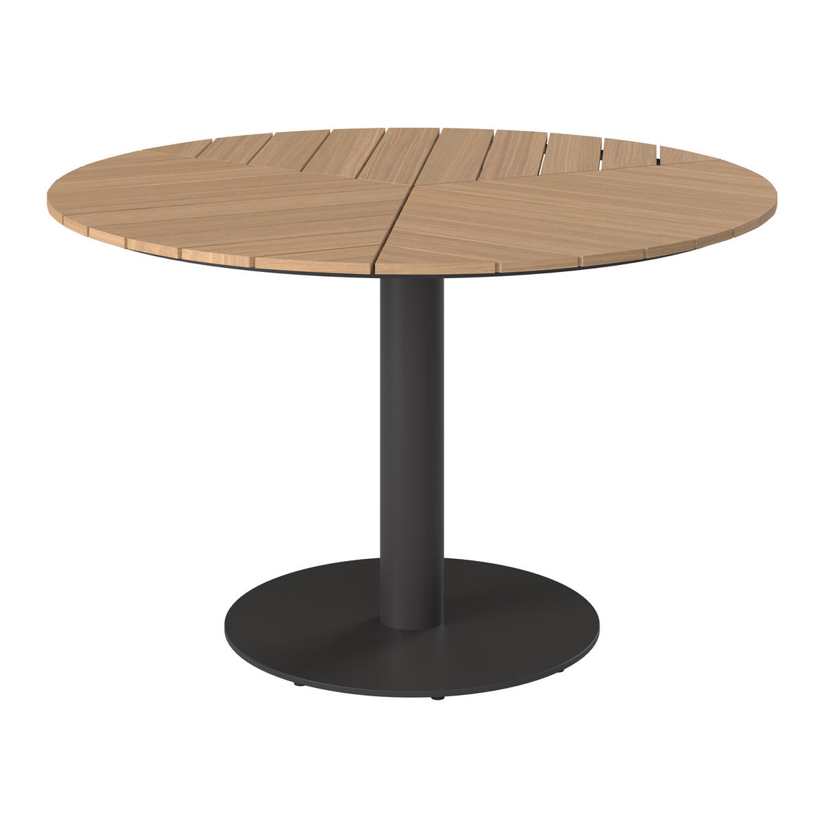 GARTENTISCH Metall, Kunststoff rund  - Schwarz/Naturfarben, MODERN, Kunststoff/Metall (120/74/120cm) - Ambia Garden