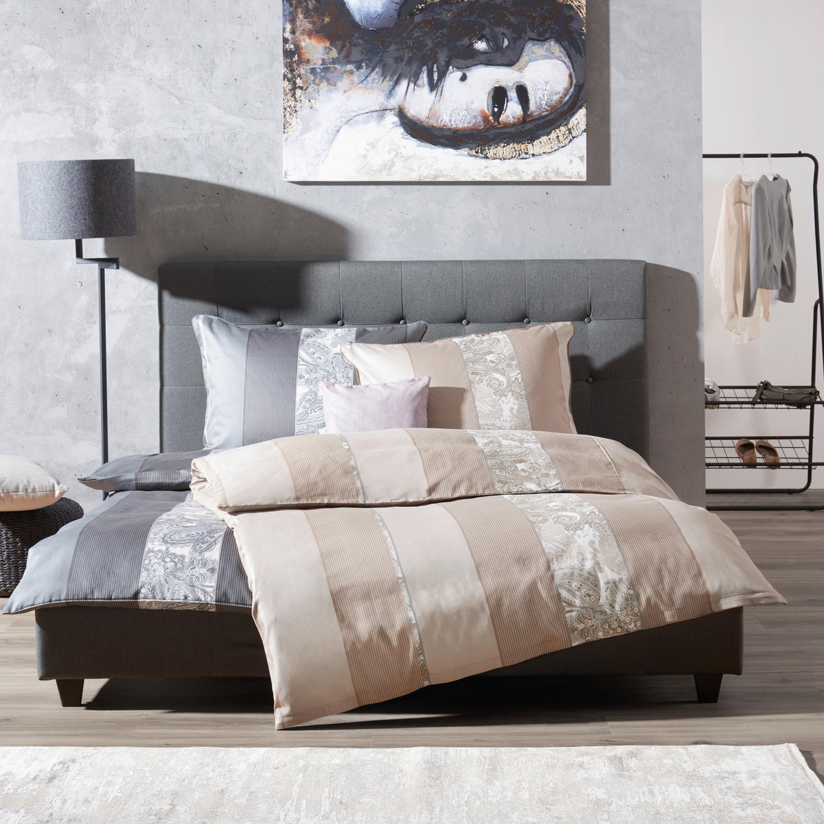 BETTWÄSCHESET Satin 160/210 cm  65 cm/100 cm  - Beige, Design, Textil (160/210cm) - Dieter Knoll