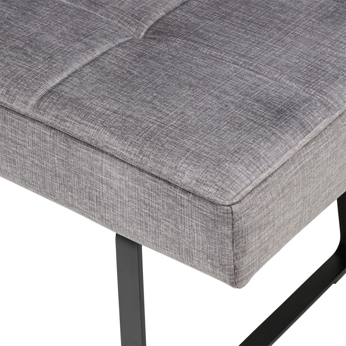 SITZBANK in Metall, Textil Dunkelgrau  - Dunkelgrau/Schwarz, KONVENTIONELL, Textil/Metall (140/88/62cm) - MID.YOU