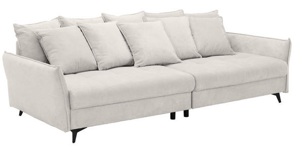 BIGSOFA  in Webstoff Weiß  - Schwarz/Weiß, KONVENTIONELL, Textil/Metall (282/94/127cm) - Ambia Home