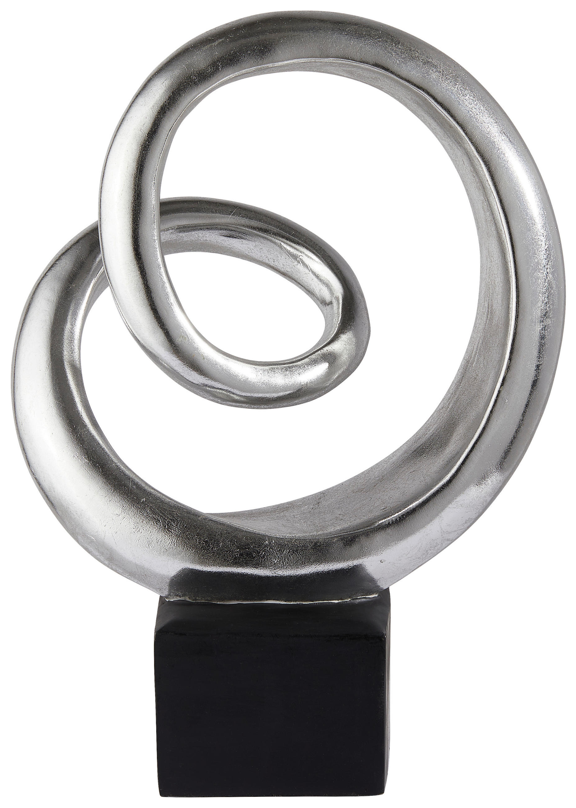 SKULPTUR - Silberfarben/Schwarz, LIFESTYLE, Kunststoff (29,5/40,5/18cm) - Ambia Home