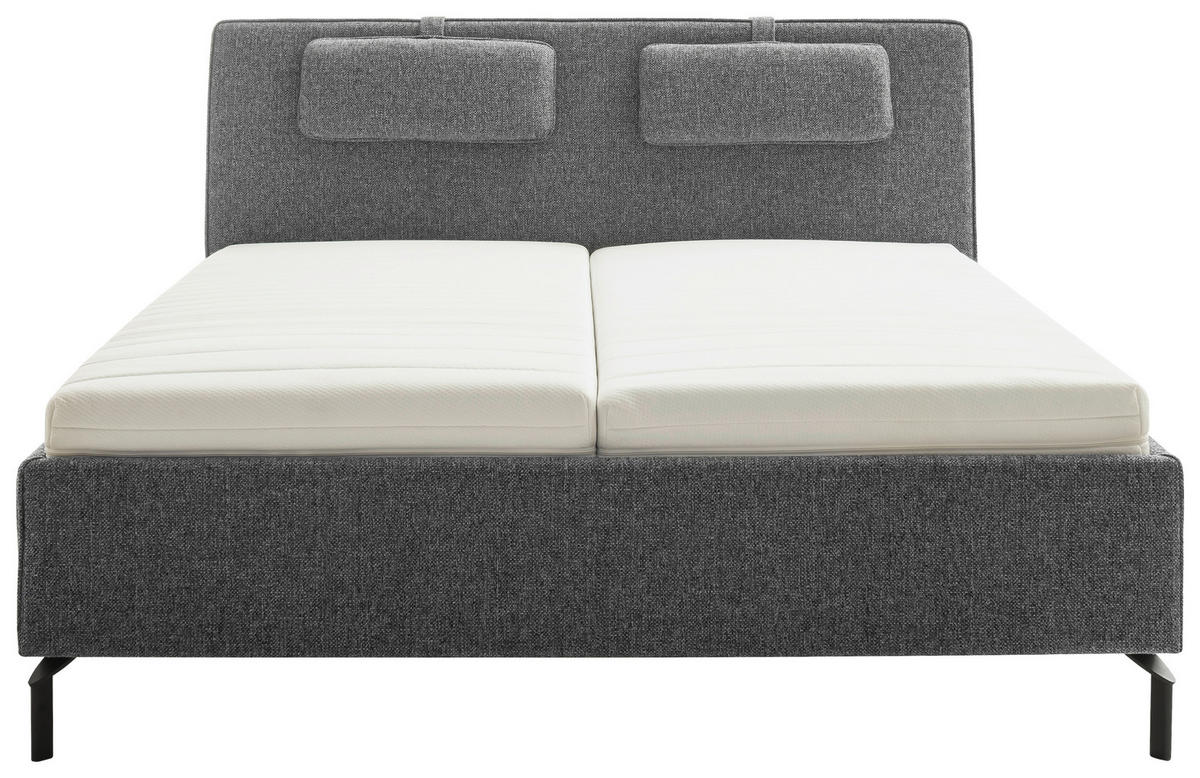 POLSTERBETT Lattenrost, Bettkasten Grau 180/200 cm  - Birkefarben/Buchefarben, Design, Holz/Textil (180/200cm) - Schöner Wohnen