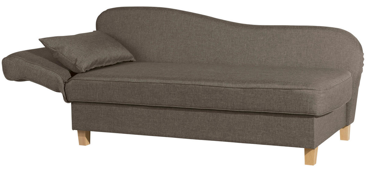 RÉCAMIERE in Flachgewebe Sahara  - Hellbraun/Buchefarben, Design, Holz/Textil (190/88/82cm) - Max Winzer