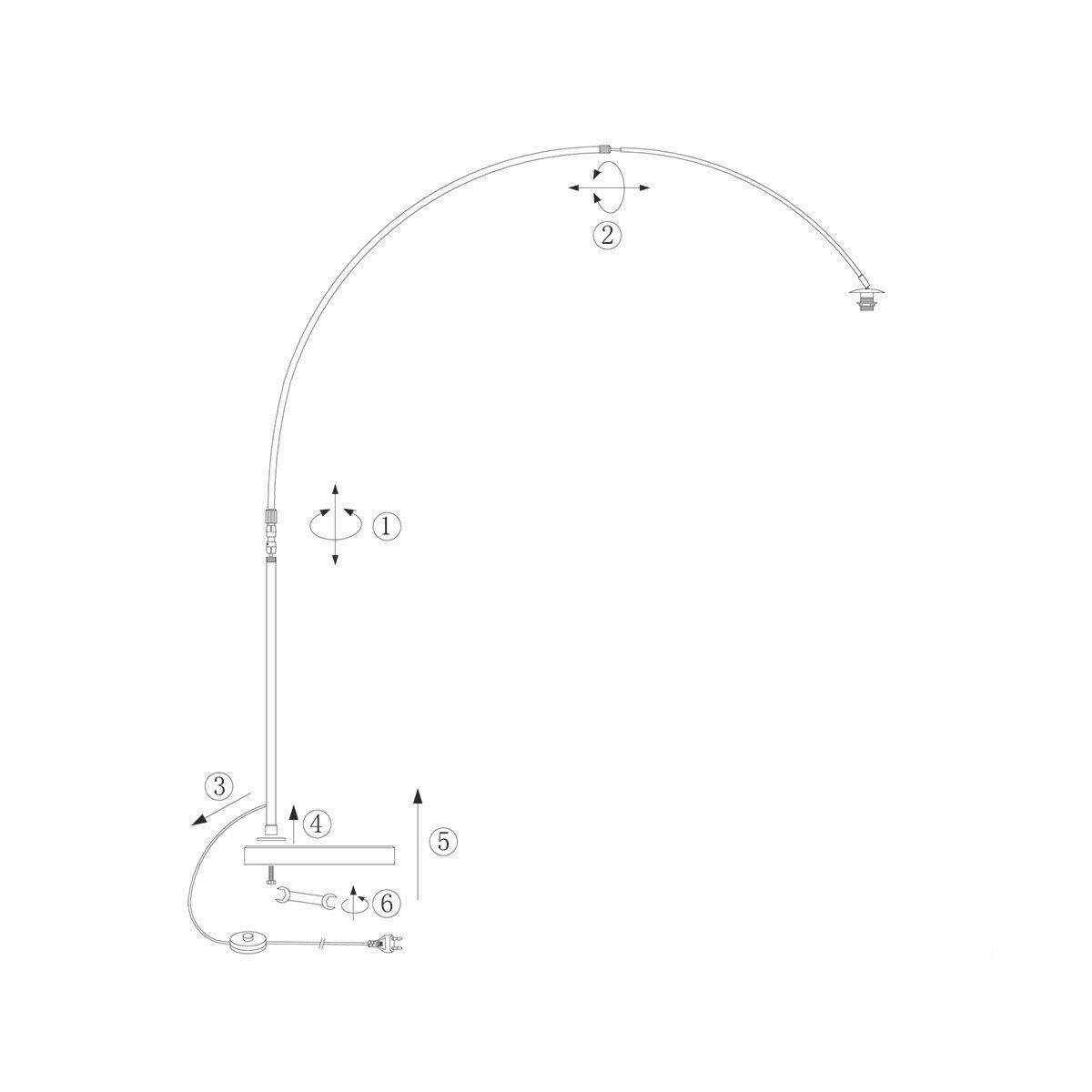 STEHLEUCHTE SPARKLED LIGHT 50/240/230 cm  - Edelstahlfarben/Grau, Trend, Kunststoff/Metall (50/240/230cm)
