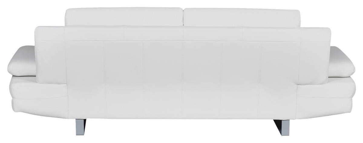 3-SITZER-SOFA in Lederlook Weiss  - Weiss/Grau, Design, Textil/Metall (218/78/88cm) - MID.YOU
