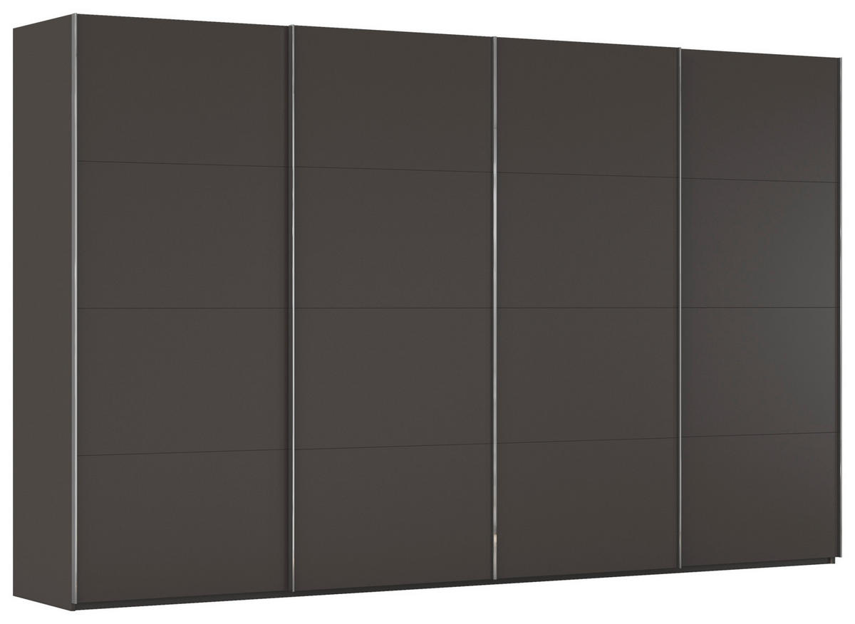 SCHWEBETÜRENSCHRANK 361/235/68 cm 4-türig Graphitfarben  - Chromfarben/Graphitfarben, Design, Holzwerkstoff/Metall (361/235/68cm) - Novel