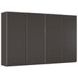 SCHWEBETÜRENSCHRANK  in Graphitfarben  - Chromfarben/Graphitfarben, Design, Holzwerkstoff/Metall (361/235/68cm) - Novel