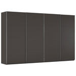 SCHWEBETÜRENSCHRANK  in Graphitfarben  - Chromfarben/Graphitfarben, Design, Holzwerkstoff/Metall (361/223/68cm) - Novel