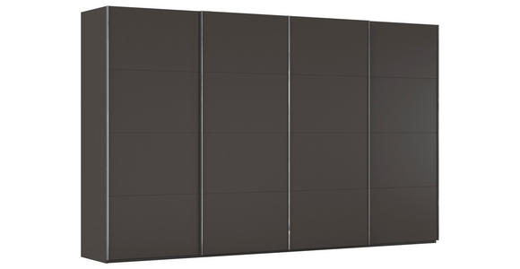 SCHWEBETÜRENSCHRANK  in Graphitfarben  - Chromfarben/Graphitfarben, Design, Holzwerkstoff/Metall (361/235/68cm) - Novel