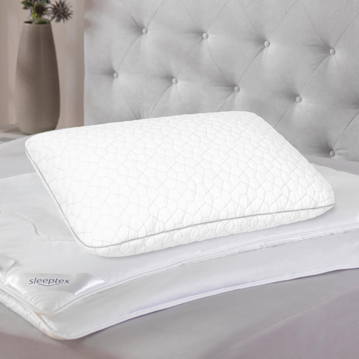 NACKENSTÜTZKISSEN  - Weiß, Textil (60/40/9cm) - Sleeptex