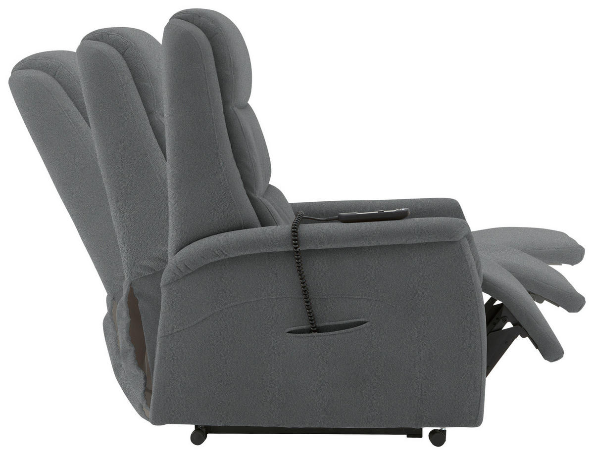 FERNSEHSESSEL Mikrofaser Grau  - Schwarz/Grau, Konventionell, Kunststoff/Textil (70/107/88cm) - Livetastic