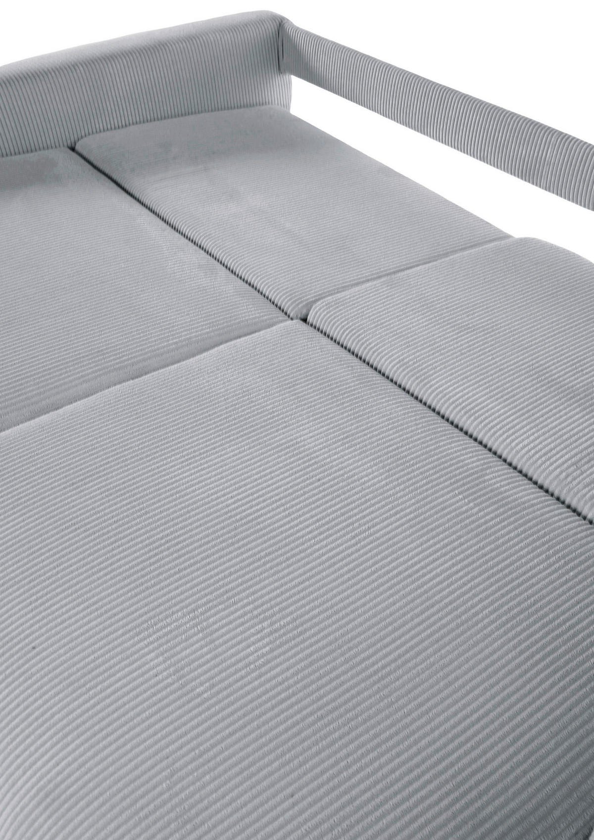 2,5-SITZER in Cord Hellgrau  - Hellgrau/Schwarz, Design, Kunststoff/Textil (240/70/125cm) - Xora