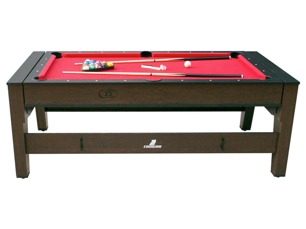 MULTISPIELTISCH REVERSO - Rot/Braun, KONVENTIONELL, Holz/Kunststoff (107/81/217cm) - Ambia Garden