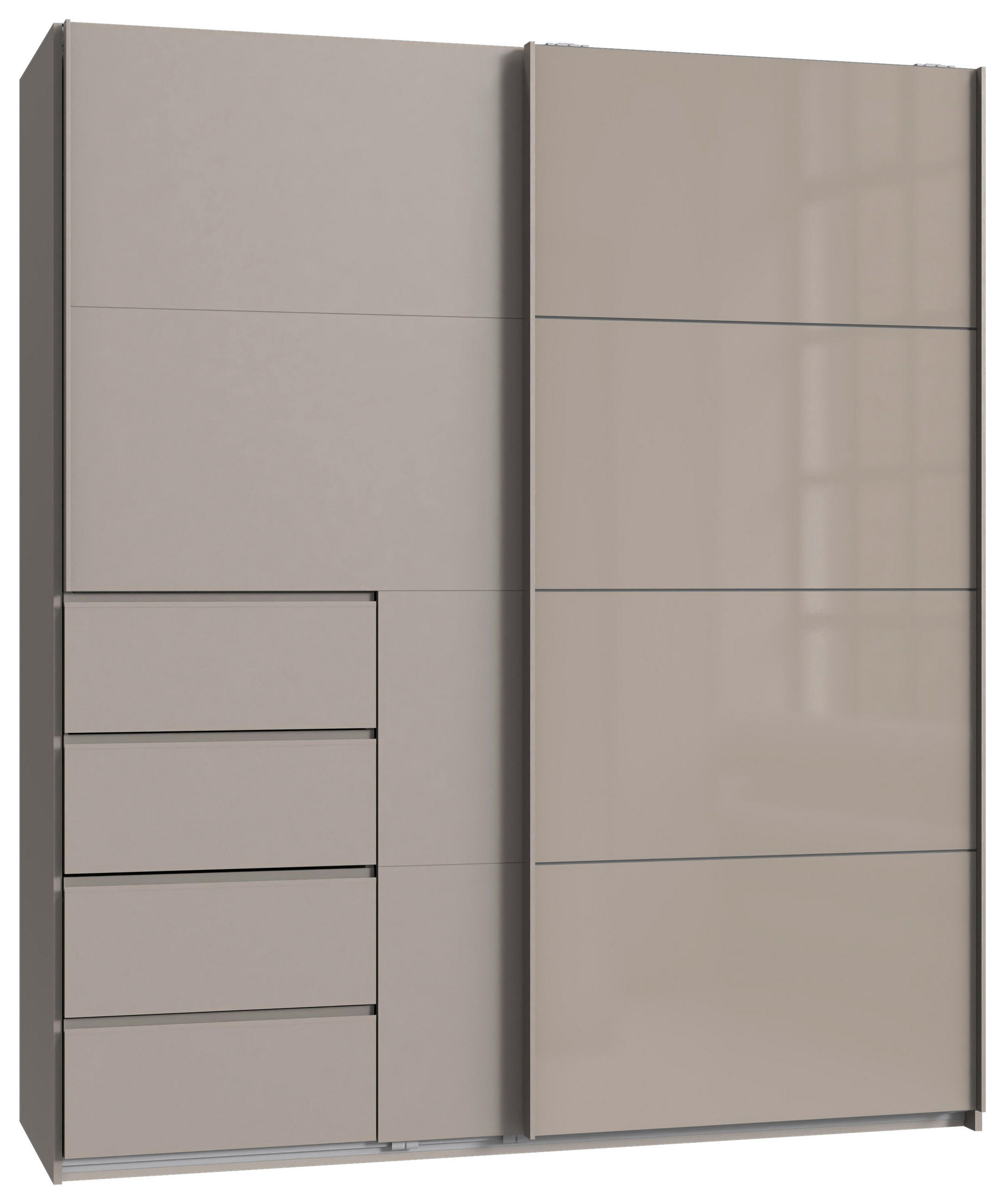 SCHWEBETÜRENSCHRANK 180/208/64 cm,  in Sahara, Grau, 2 Tür(en)  - Grau/Sahara, KONVENTIONELL, Glas/Holzwerkstoff (180/208/64cm) - Boxxx