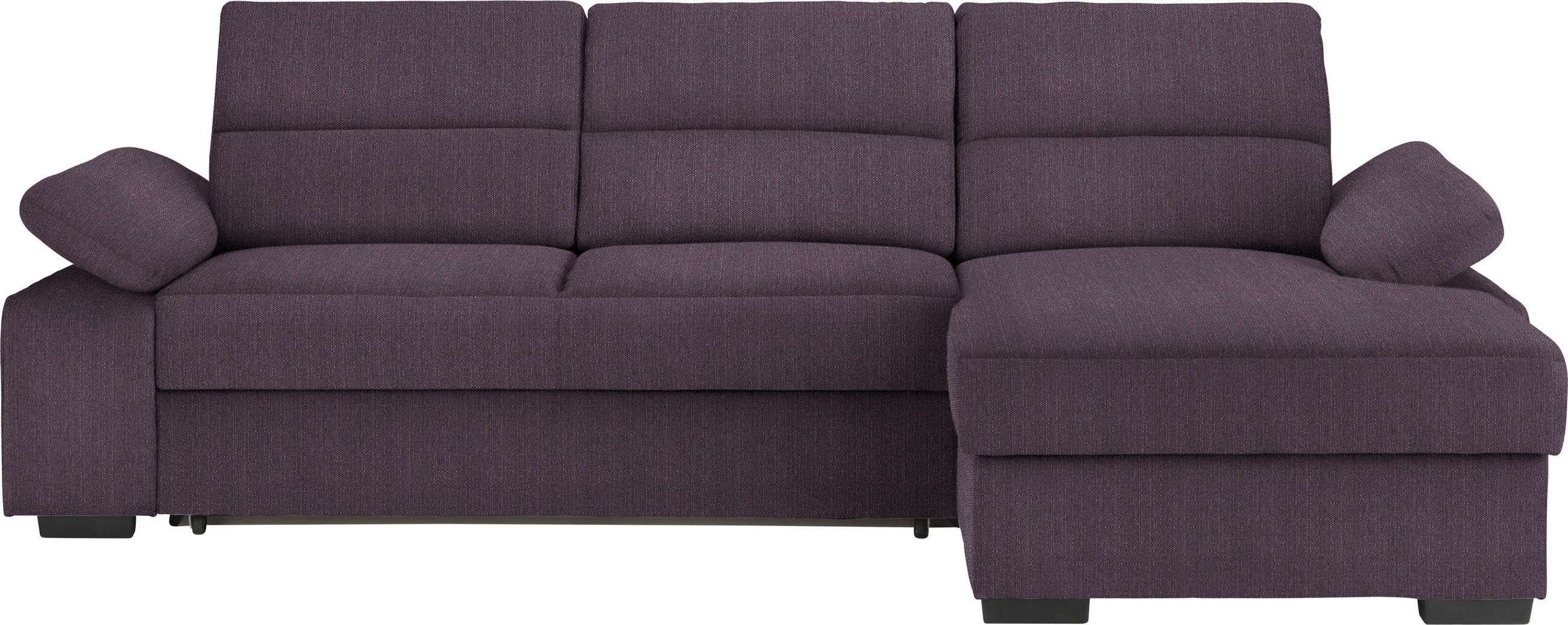 ECKSOFA in Webstoff Violett  - Dunkelbraun/Violett, Konventionell, Kunststoff/Textil (258/166cm) - Cantus
