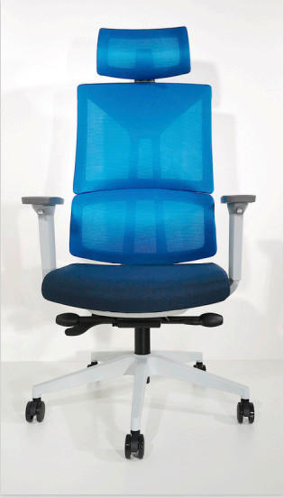 UREDSKI STOLAC    - bijela/plava, Moderno, metal/tekstil (60/120/60cm)