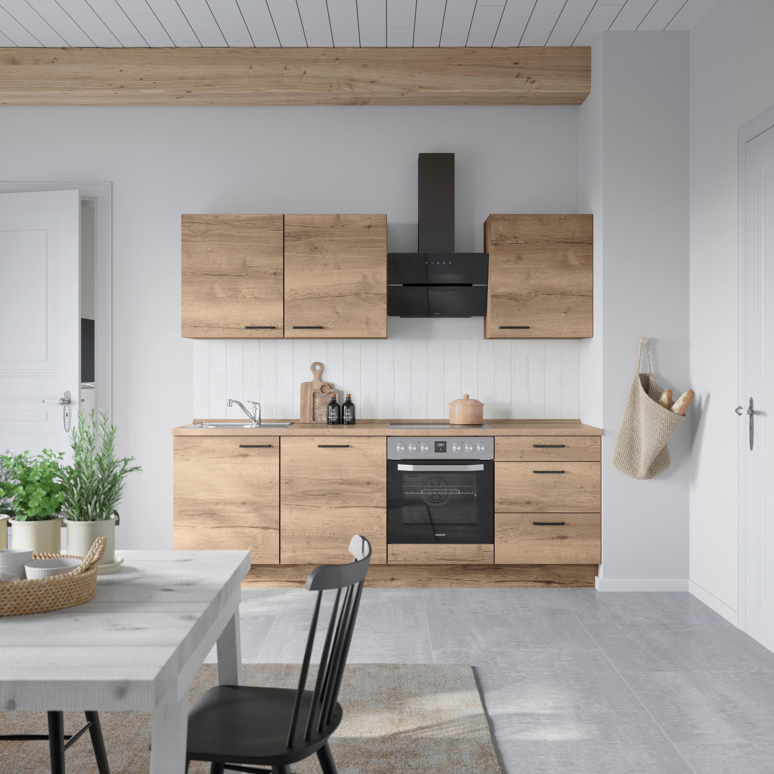 Nobilia Küchenleerblock Strucktura Eiche dunkel 240 cm