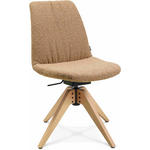 STUHL  in Flachgewebe Holz, Textil  - Eichefarben/Orange, Design, Holz/Textil (46/82,5-85,25/55cm) - Johann Jakob