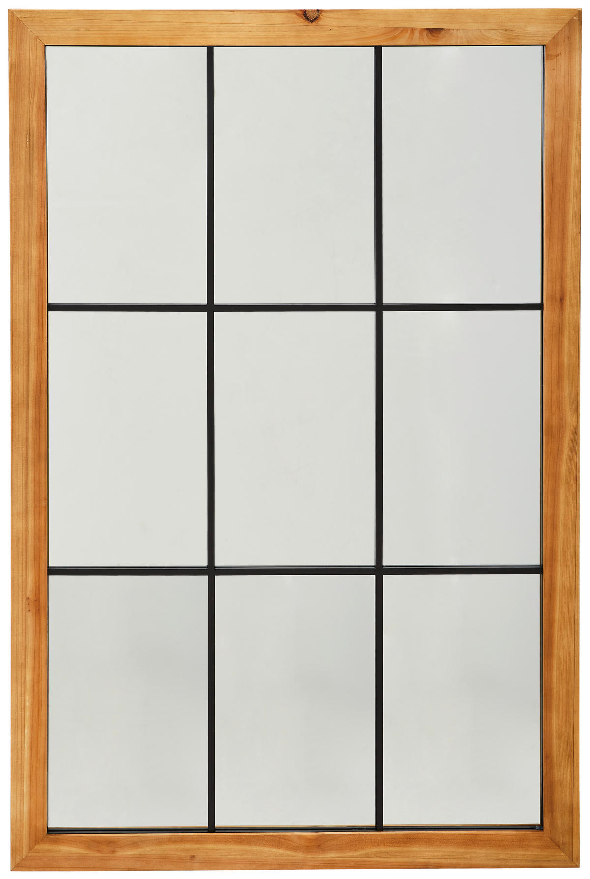 WANDSPIEGEL 80/120/3 cm    in rechteckig  - Schwarz/Naturfarben, Design, Glas/Holz (80/120/3cm) - MID.YOU