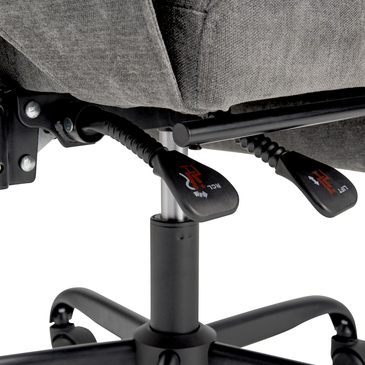 DREHSTUHL  in Chenille Grau  - Schwarz/Grau, Lifestyle, Holz/Kunststoff (66/112-120/62cm) - MID.YOU