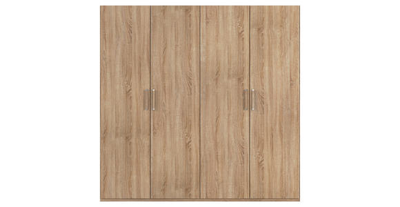 DREHTÜRENSCHRANK 201/197/60 cm 4-türig Sonoma Eiche - Silberfarben/Sonoma Eiche, Design, Holzwerkstoff/Kunststoff (201/197/60cm) - Novel