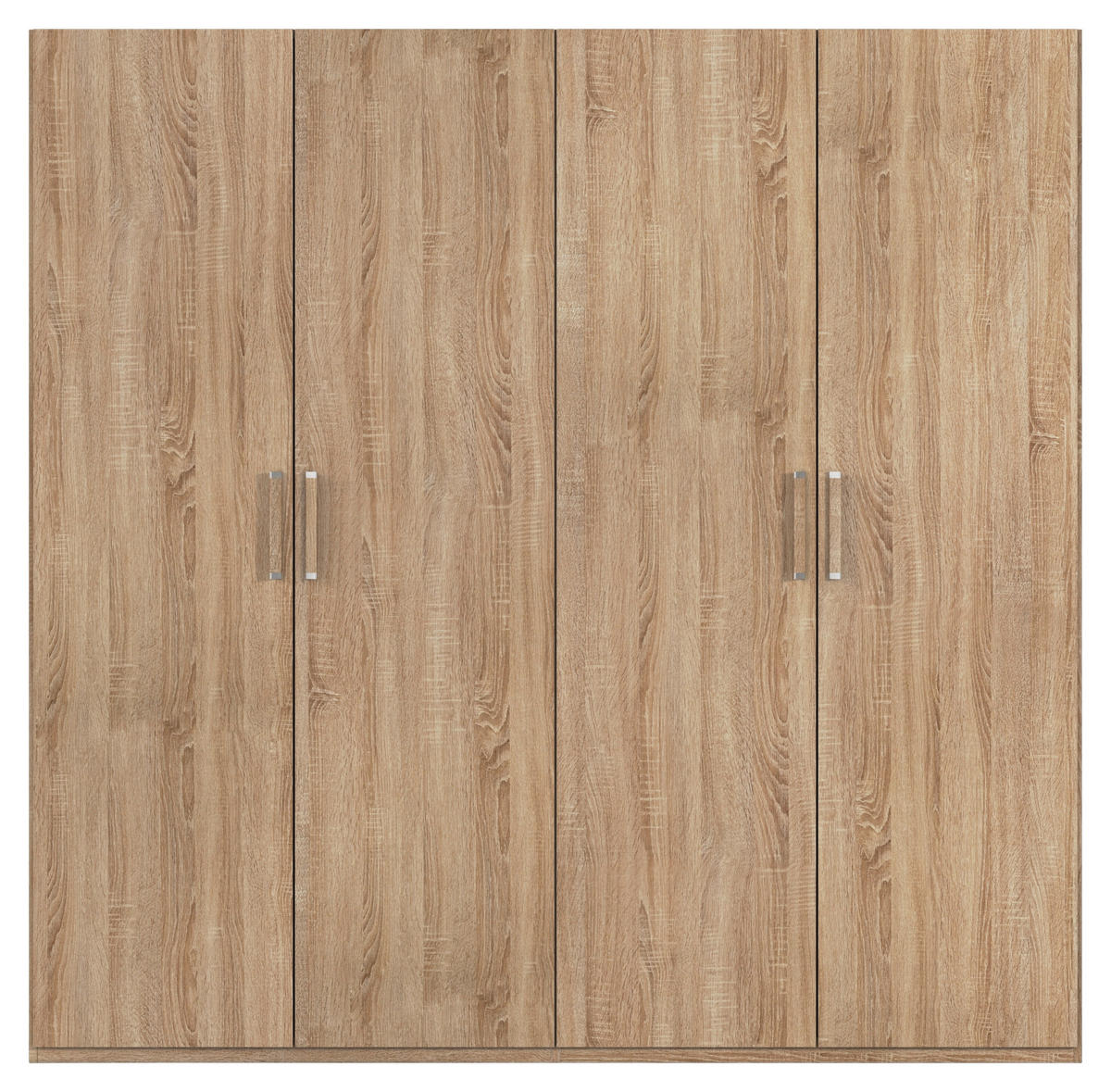 DREHTÜRENSCHRANK in Sonoma Eiche  - Silberfarben/Sonoma Eiche, Design, Holzwerkstoff/Kunststoff (201/197/60cm) - Novel