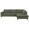 ECKSOFA in Cord, Velours Grün  - Schwarz/Grün, Design, Textil/Metall (291/197cm) - Beldomo Style