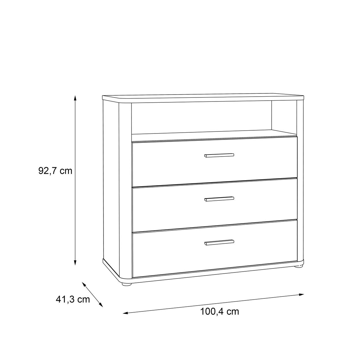 KOMMODE 100,4/92,7/41,3 cm  in Weiss, Eichefarben  - Weiss/Eichefarben, Konventionell, Holzwerkstoff/Kunststoff (100,4/92,7/41,3cm) - Xora