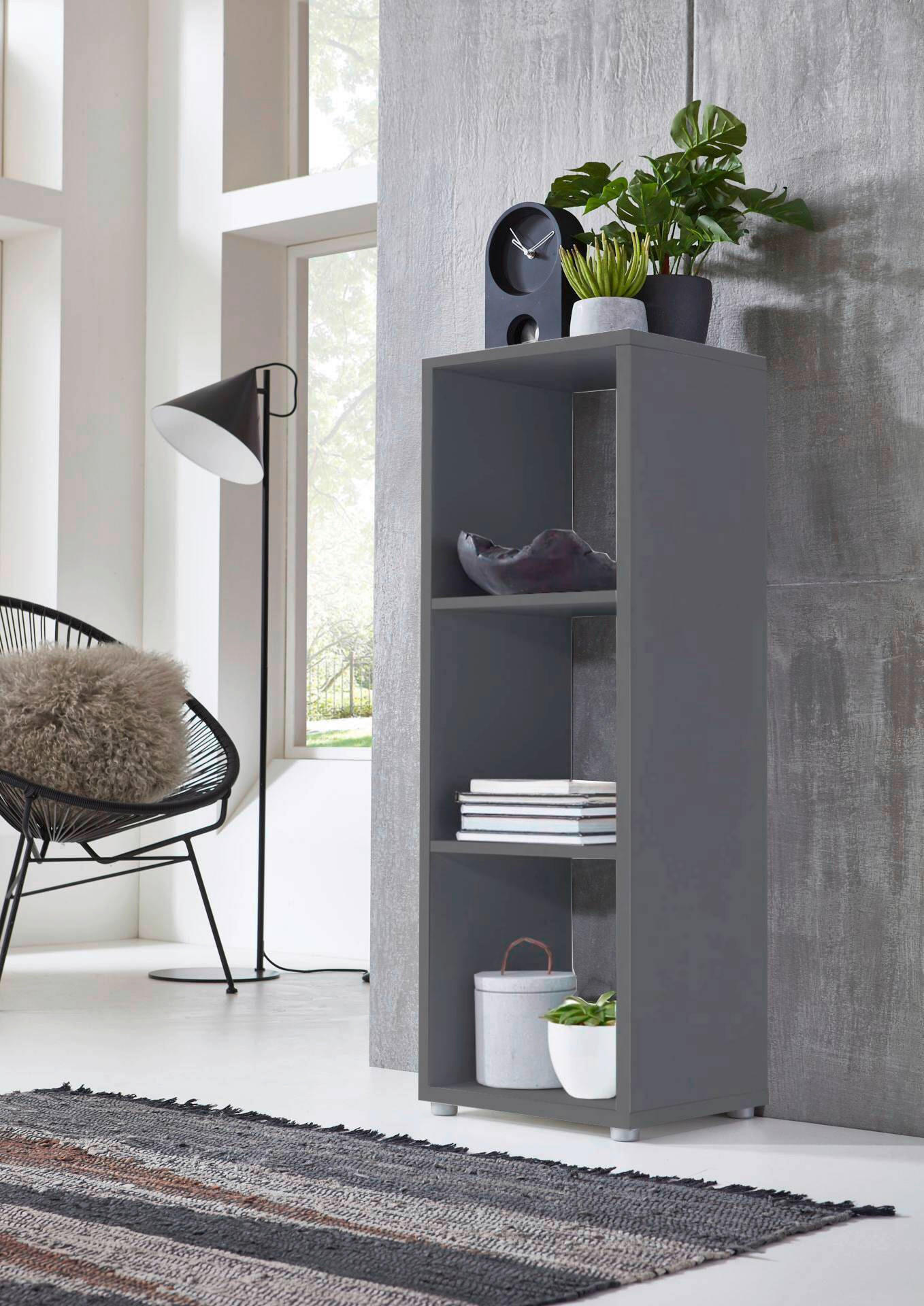 AKTENREGAL 37,5/108,5/33 cm  - Anthrazit/Silberfarben, MODERN, Holzwerkstoff (37,5/108,5/33cm) - MID.YOU