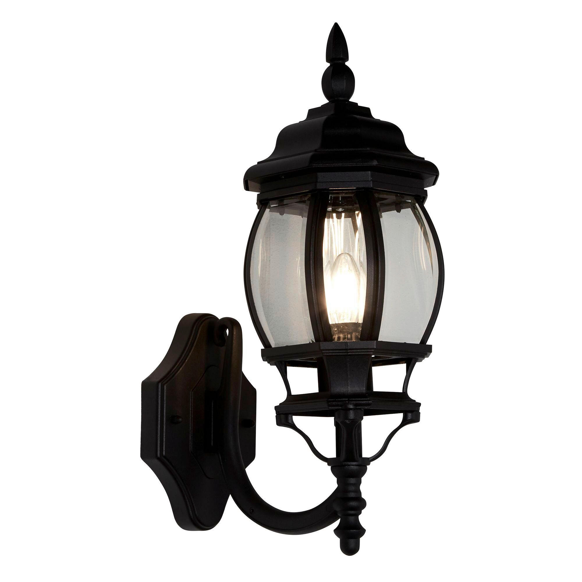 AUSSENWANDLEUCHTE Bel Aire 16/25/46 cm  - Schwarz, Design, Glas/Kunststoff (16/25/46cm)