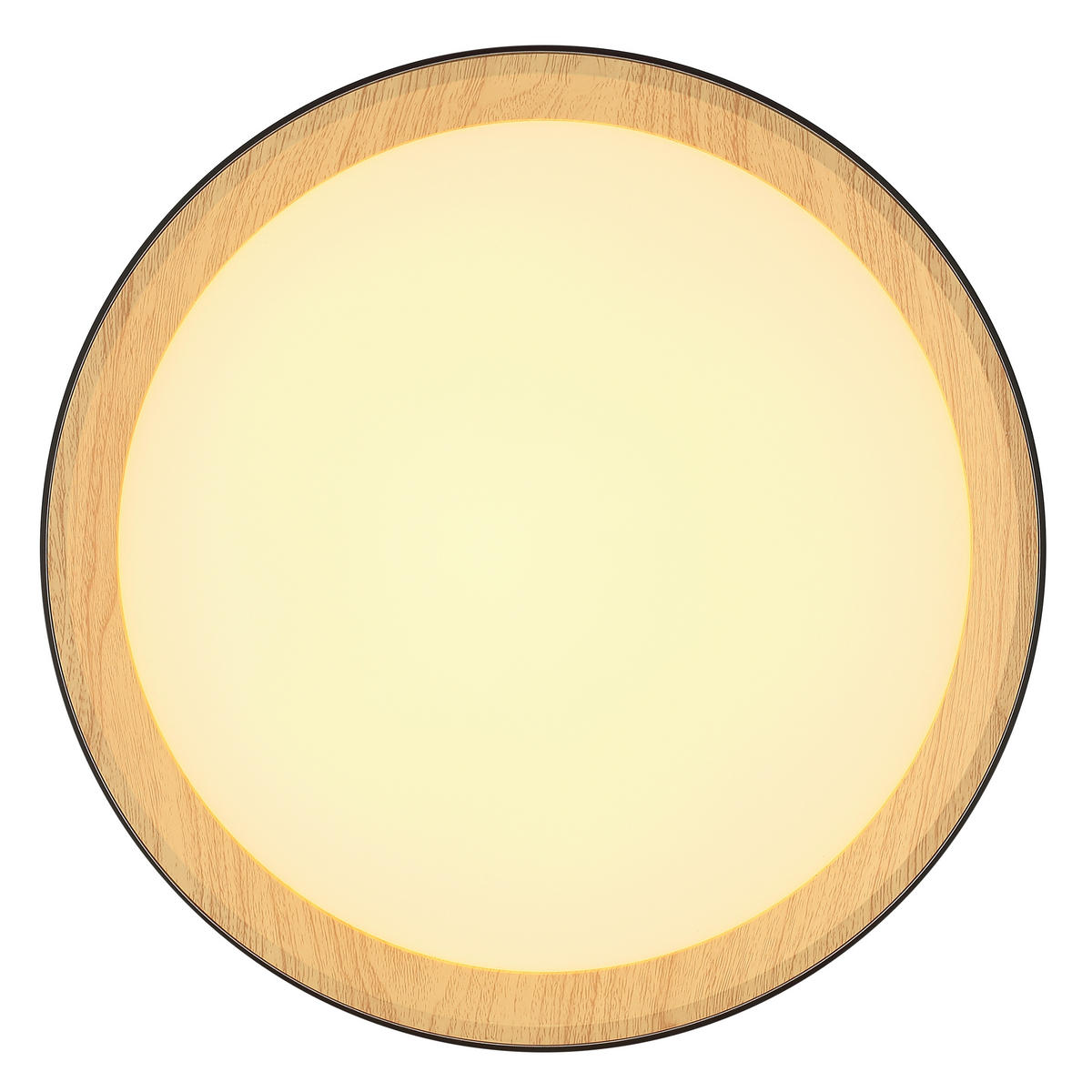 LED PLAFONJERA - boja bukve/crna, Osnovno, metal/plastika (39/7,7cm)