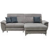 ECKSOFA in Chenille Grau  - Schwarz/Grau, Modern, Textil/Metall (185/256cm) - Stylife