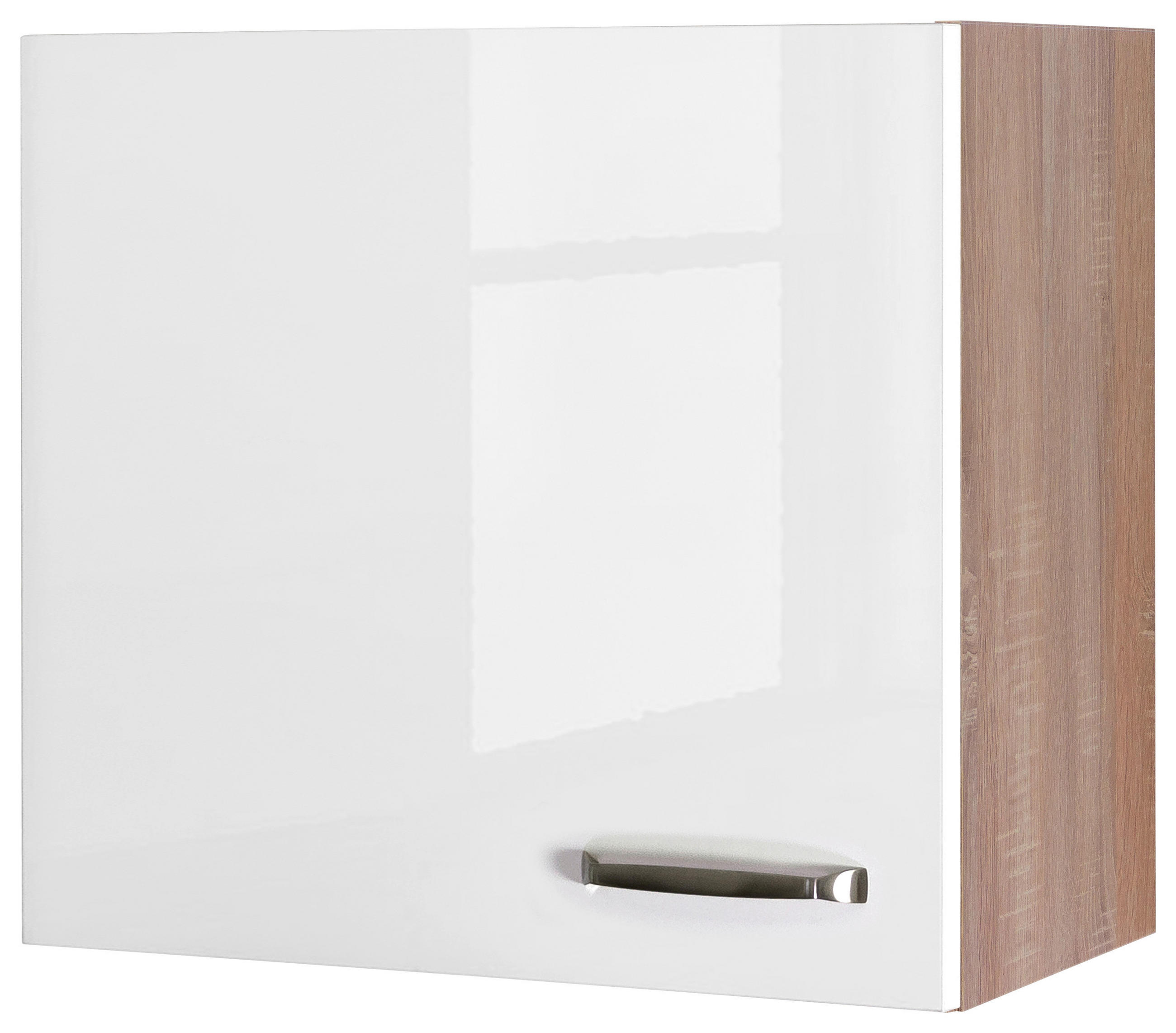 KÜCHENOBERSCHRANK 60/54,8/32 cm  in Sonoma Eiche, Weiß Hochglanz  - Edelstahlfarben/Weiß Hochglanz, MODERN, Holzwerkstoff/Metall (60/54,8/32cm) - FlexWell