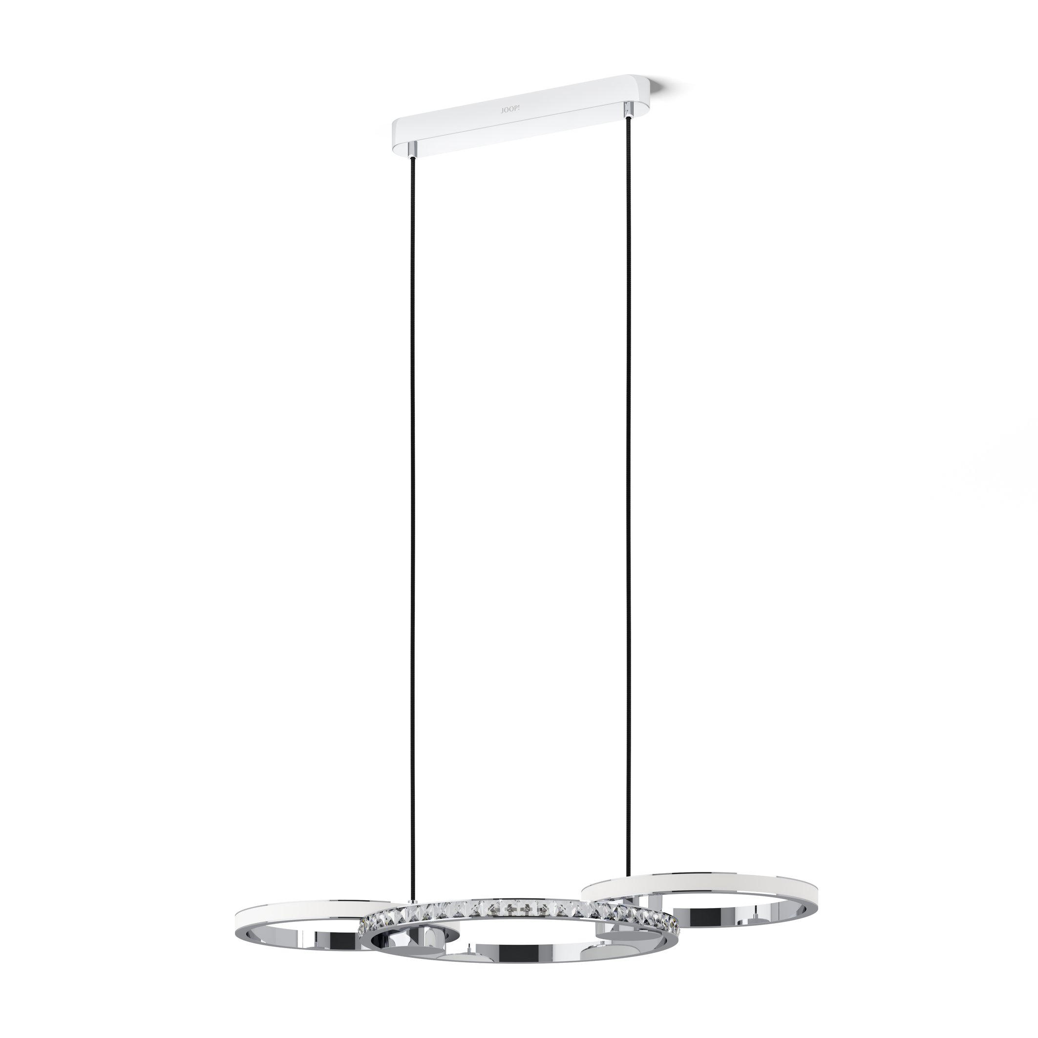 LED LUSTER    80,5/42/150 cm    - boja hroma/prozirna, Lajfstajl, staklo/metal (80,5/42/150cm) - Joop!