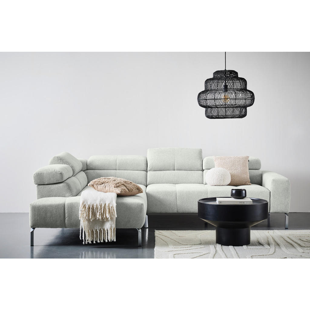 Thumbnail - Hom`in Ecksofa, Hellgrau, Textil, 4-Sitzer, Ottomane links, L-Form, 282x224 cm, Blauer Engel, Goldenes M, Oeko-Tex® Stan...