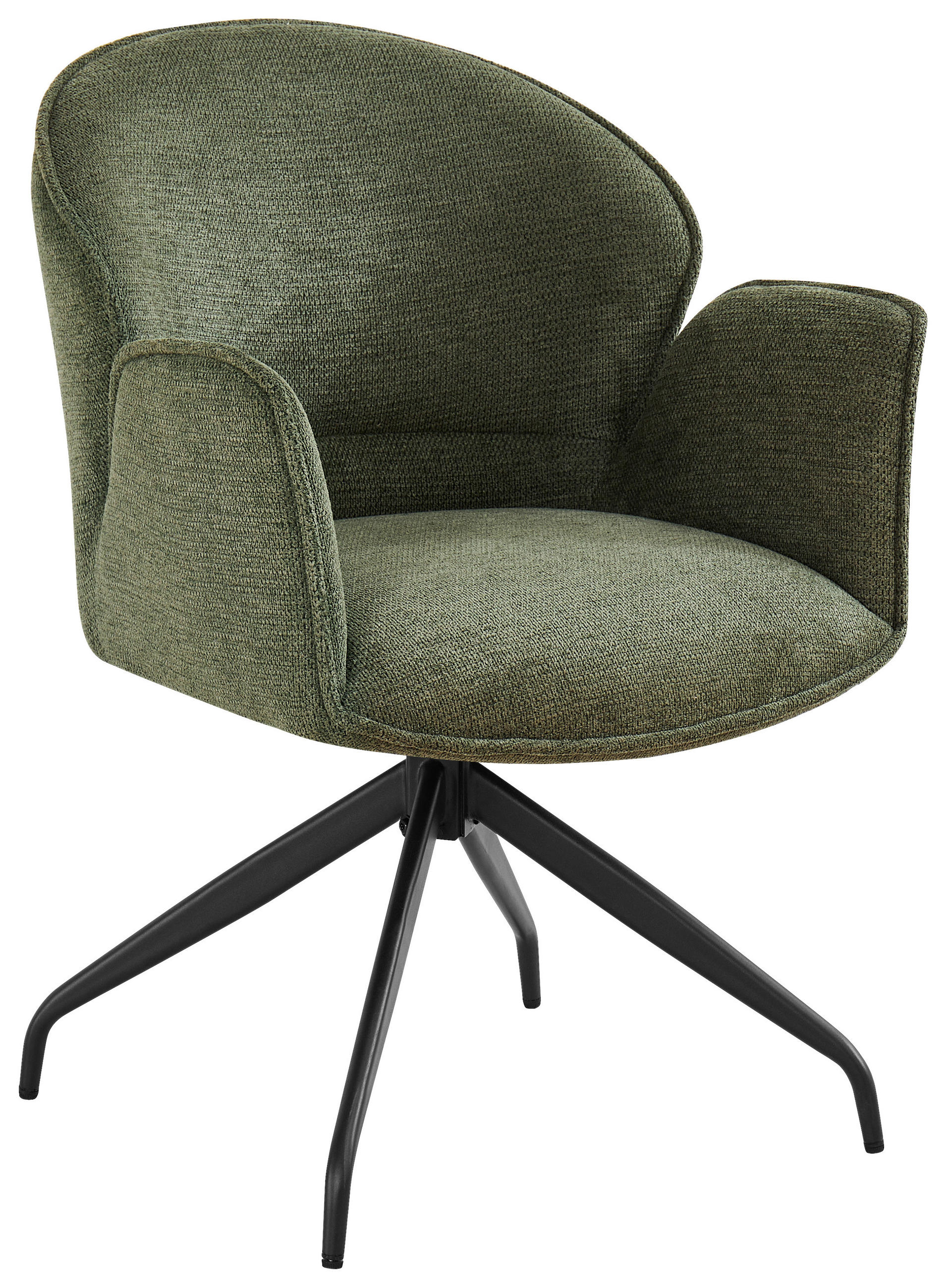 ARMLEHNSTUHL  in Eisen Webstoff  - Schwarz/Grün, MODERN, Holz/Textil (60/86/61cm) - MID.YOU