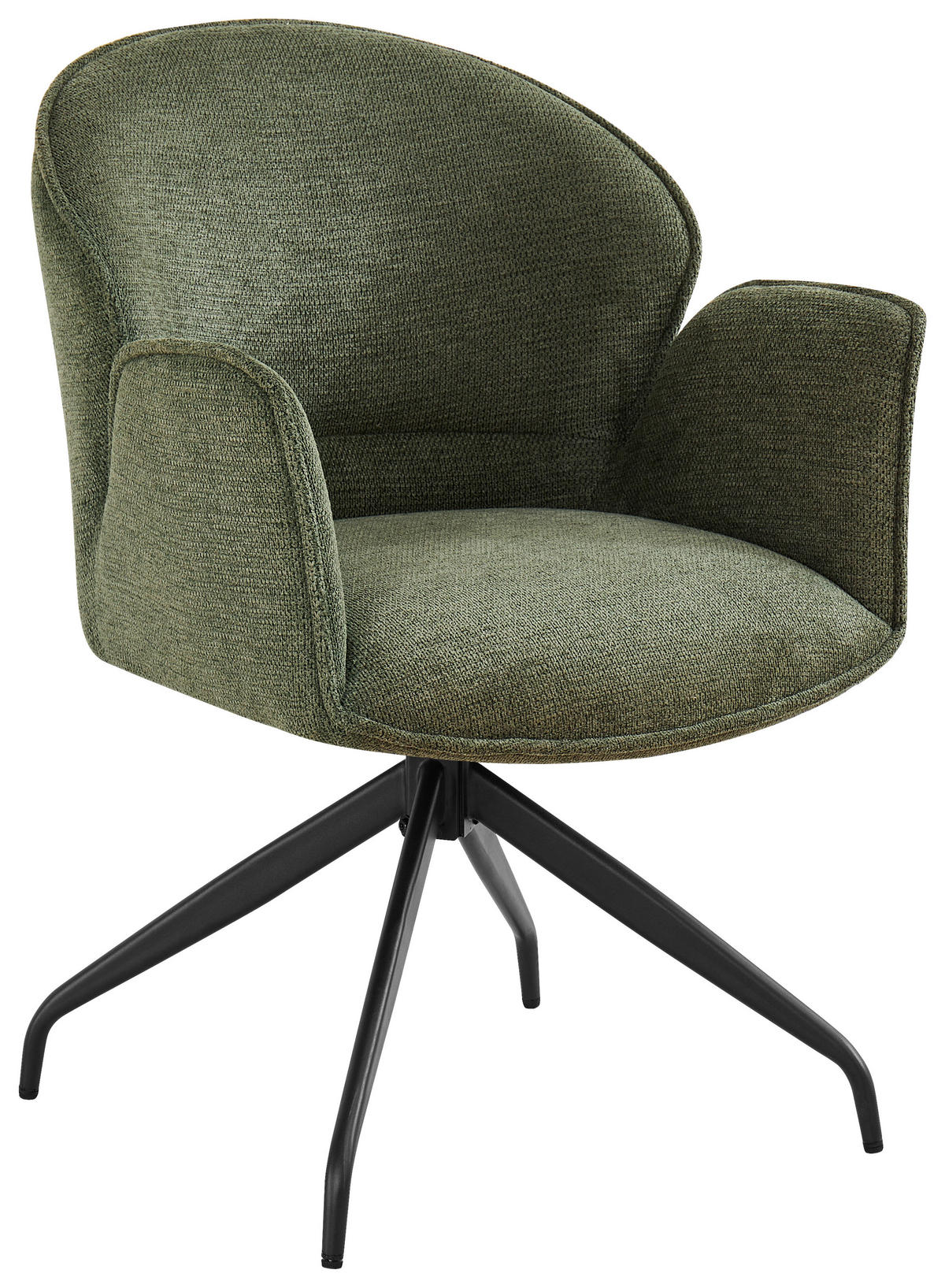 ARMLEHNSTUHL  in Eisen Webstoff  - Schwarz/Grün, MODERN, Holz/Textil (60/86/61cm) - MID.YOU