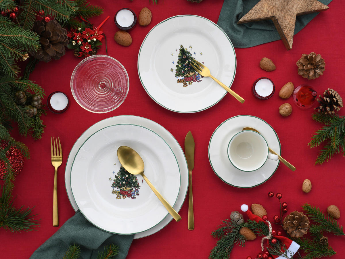 KOMBISERVICE Tannenbaum bunt 30-teilig  - Weiss/Multicolor, Basics, Keramik - Creatable