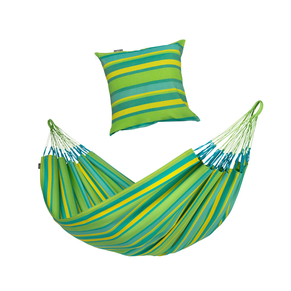 HÄNGEMATTE double outdoor  - Türkis/Gelb, KONVENTIONELL, Textil (160/350cm) - La Siesta