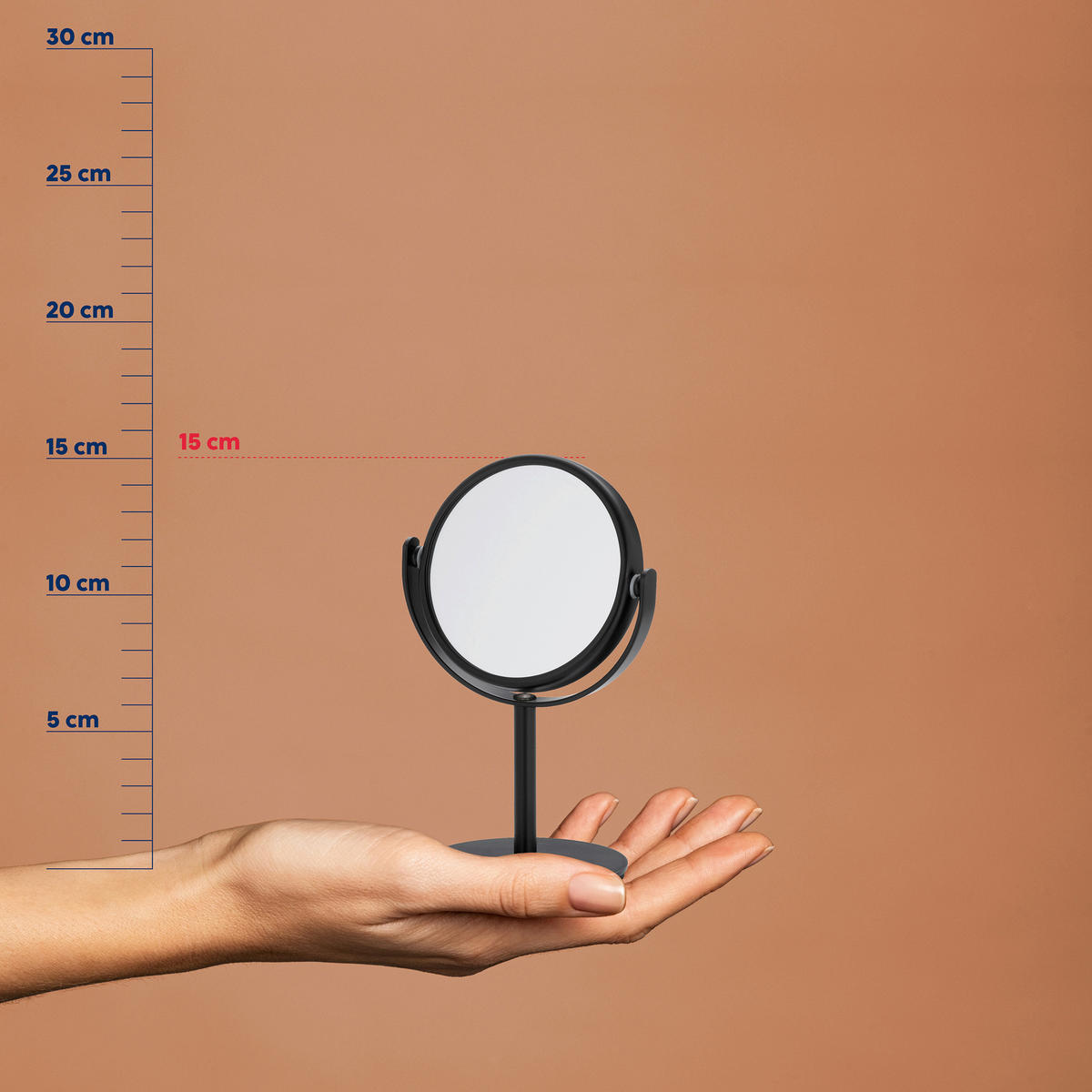 SCHMINKSPIEGEL Schwarz  - Schwarz, Basics, Metall (8/15cm) - Kela