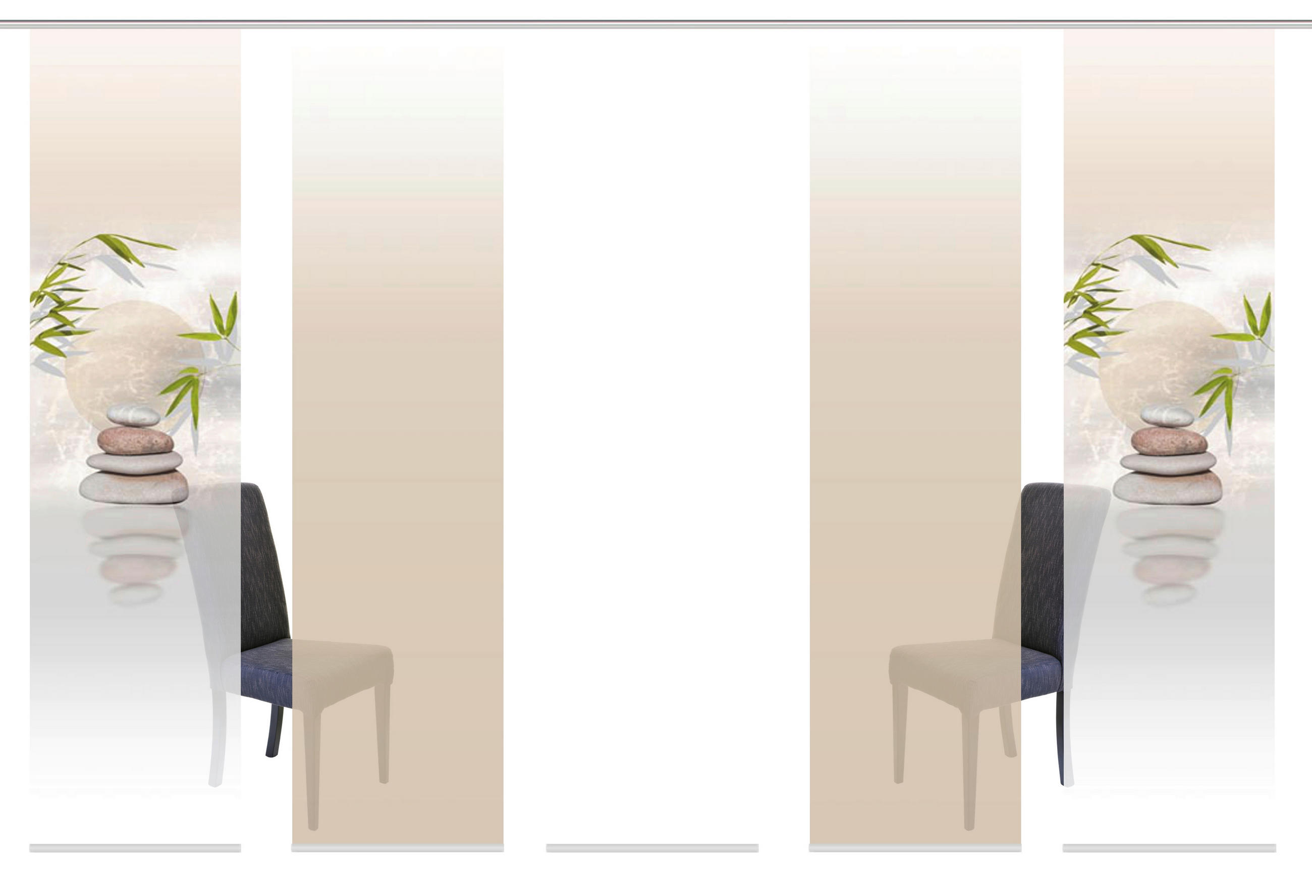 FLÄCHENVORHANG  5 Stück  halbtransparent   60/245 cm  - Naturfarben, Design, Textil (60/245cm)