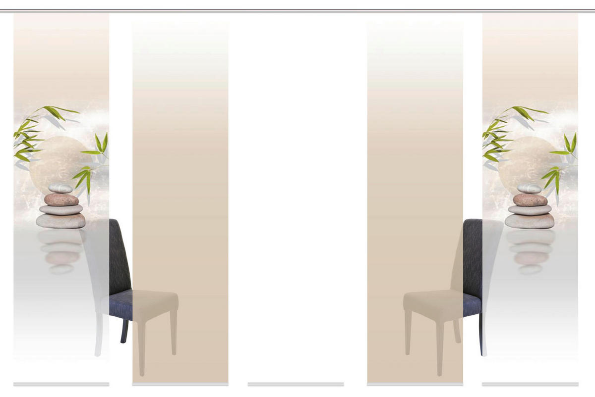 FLÄCHENVORHANG 5ER SET in Naturfarben halbtransparent  - Naturfarben, Design, Textil (60/245cm) - Schmidt W. Gmbh